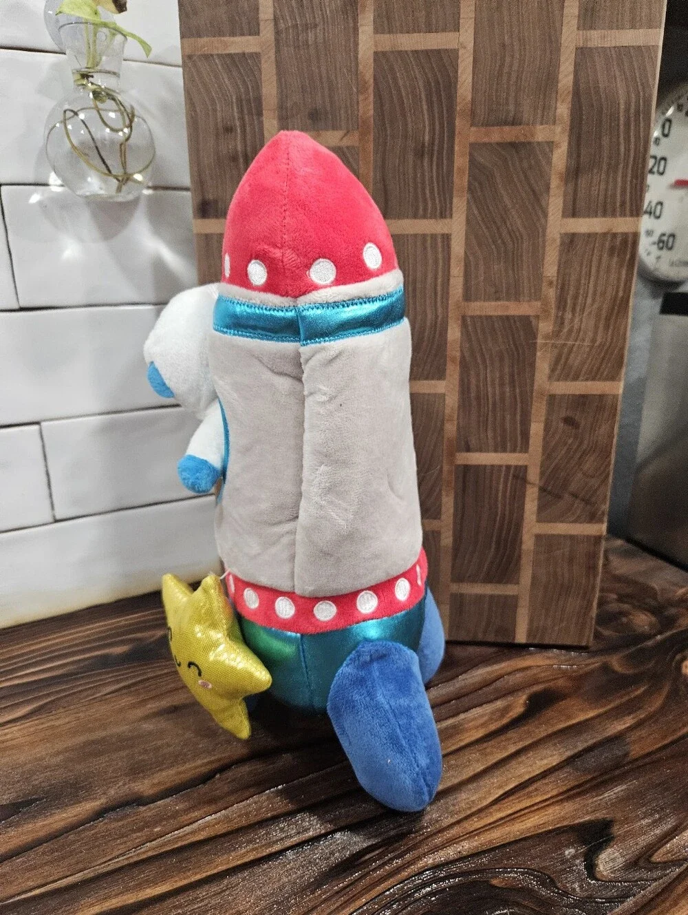 Moon & Stars Rocket Space Ship Plush with Astronaut & UFO Alien Toy